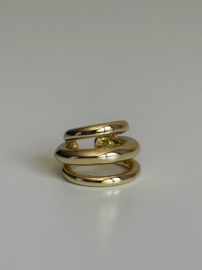 Gold Rengi Üç Sıra Kadın Kıkırdak Küpe
