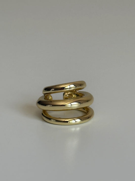 Gold Rengi Üç Sıra Kadın Kıkırdak Küpe