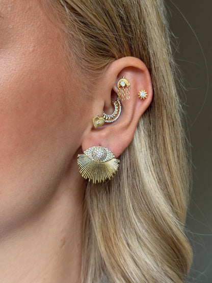 Gold Rengi 925 Ayar Gümüş Piercing