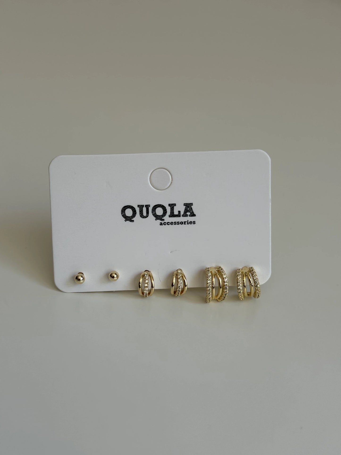 Gold Rengi Set Küpe