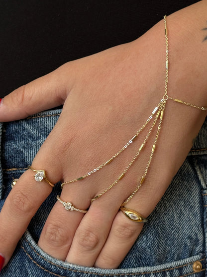 Gold Rengi İki Parmak Zincir Model Kadın Şahmeran