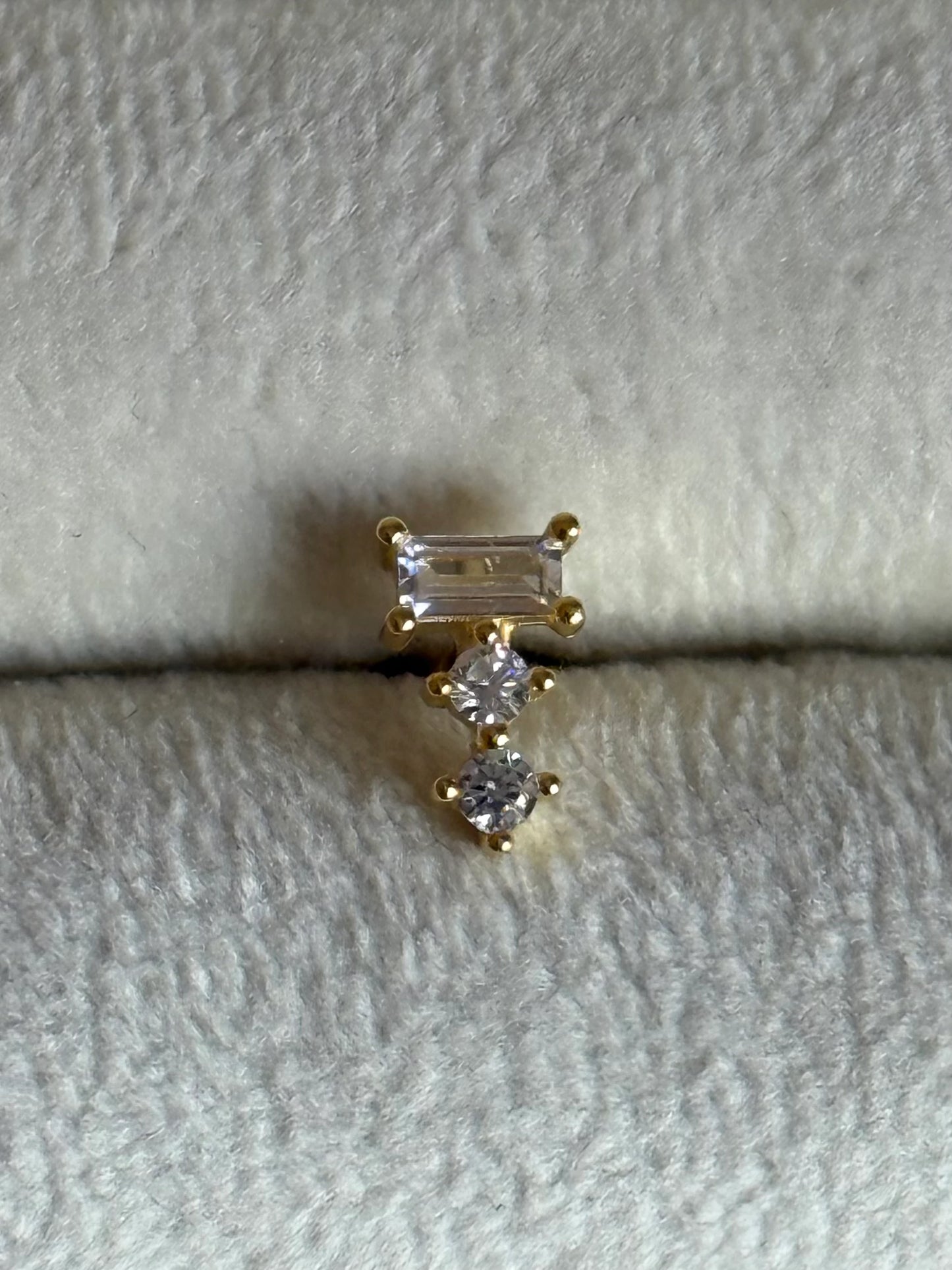 Gold Rengi 925 Ayar Gümüş Piercing