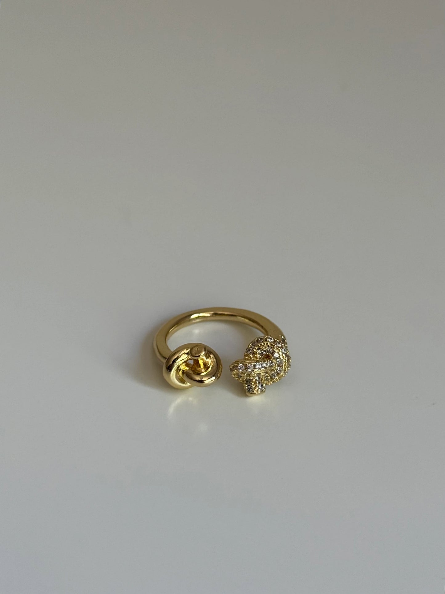 Gold Rengi İkili Düğüm Model Kadın Yüzük