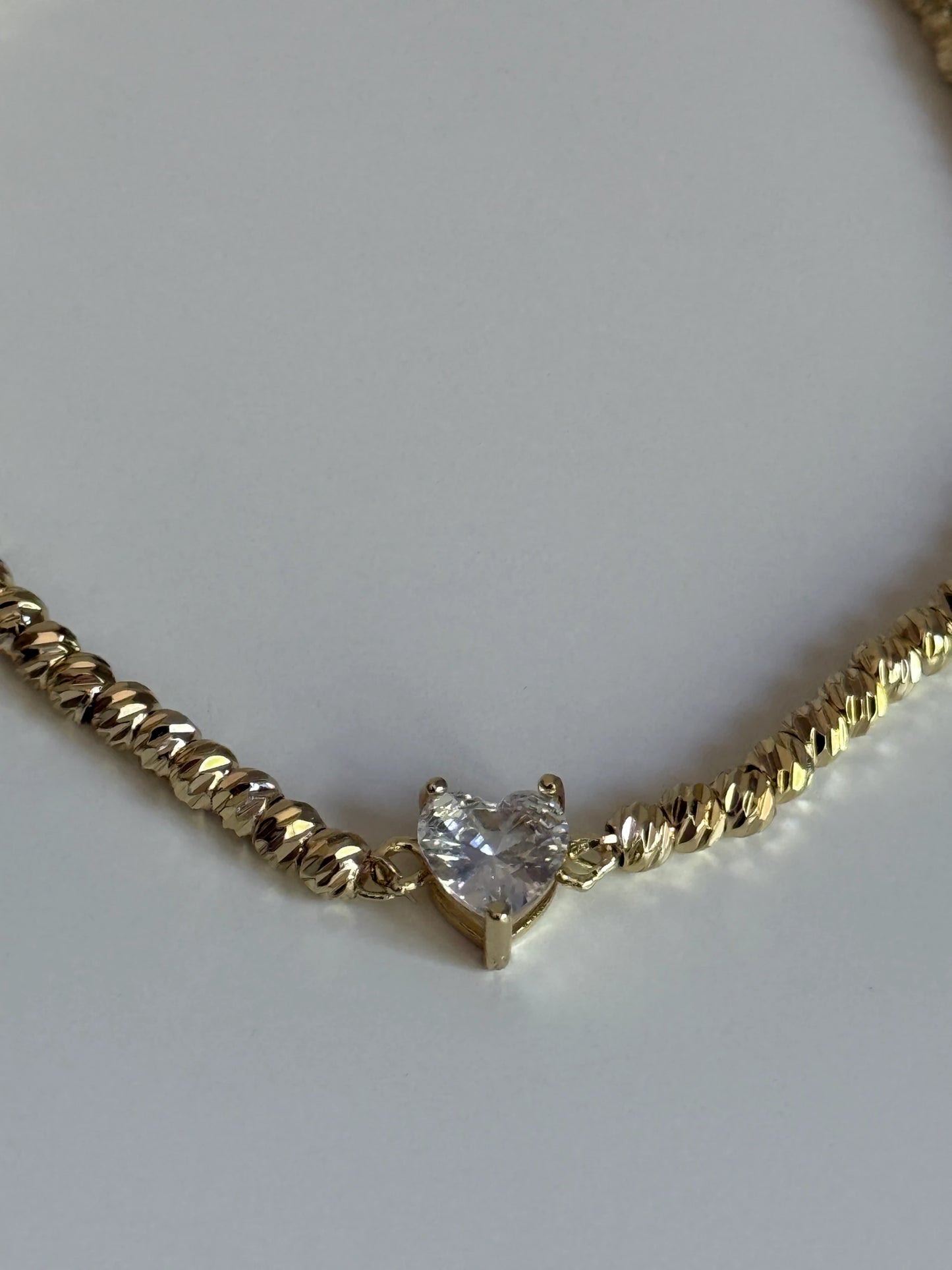 Gold Rengi Dorika Zincirli Kalp Model Kadın Bileklik