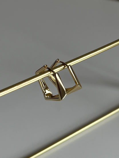 Gold Rengi Dörtgen Model Xupıng Kadın Küpe