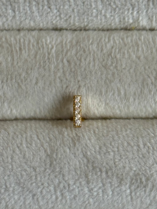 Gold Rengi 925 Ayar Gümüş Piercing