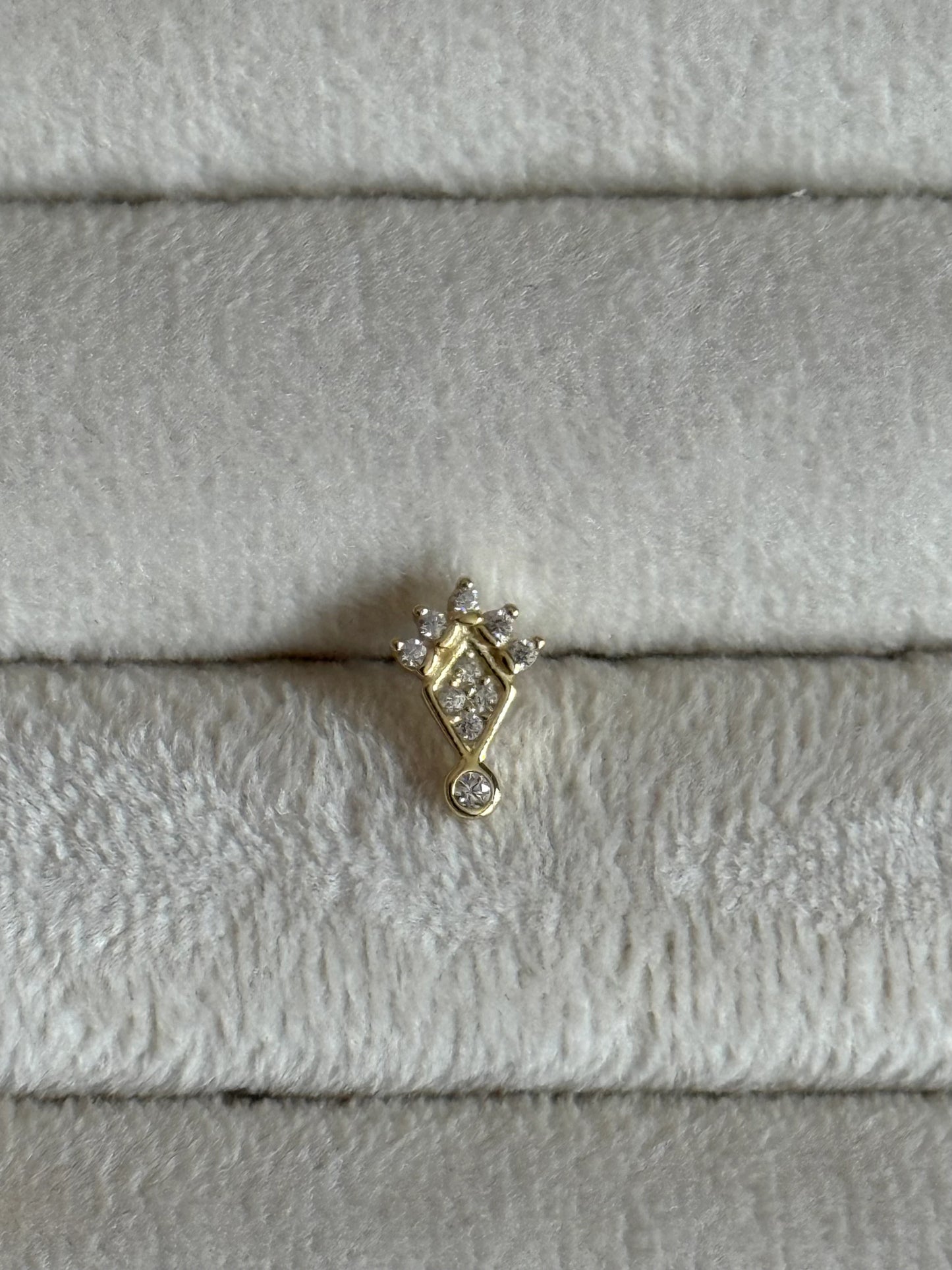 Gold Rengi 925 Ayar Gümüş Piercing