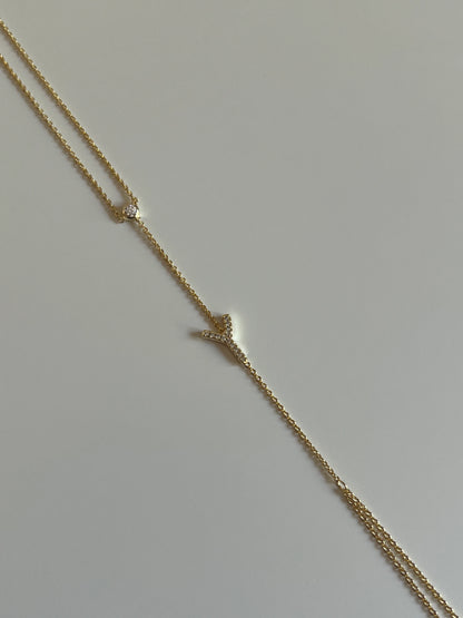 Gold Rengi Zirkon Taşlı Harf Kadın Şahmeran