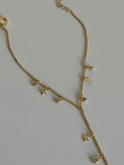 Gold Rengi Yıldızlı Ve Yuvarlak Taşlı Kadın Şahmeran