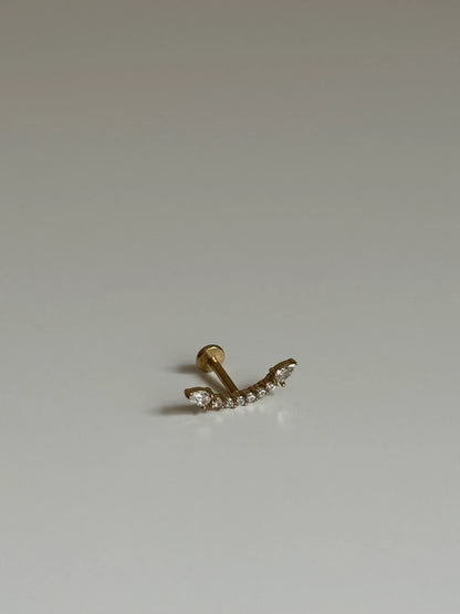Gold Rengi Taşlı Ok Model Çelik Piercing