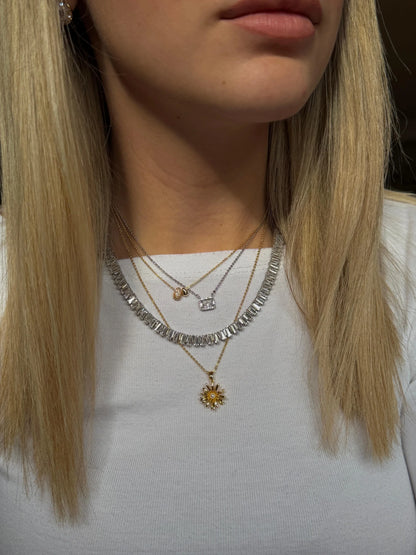 Gold Rengi İkili Damla Model Kadın Kolye
