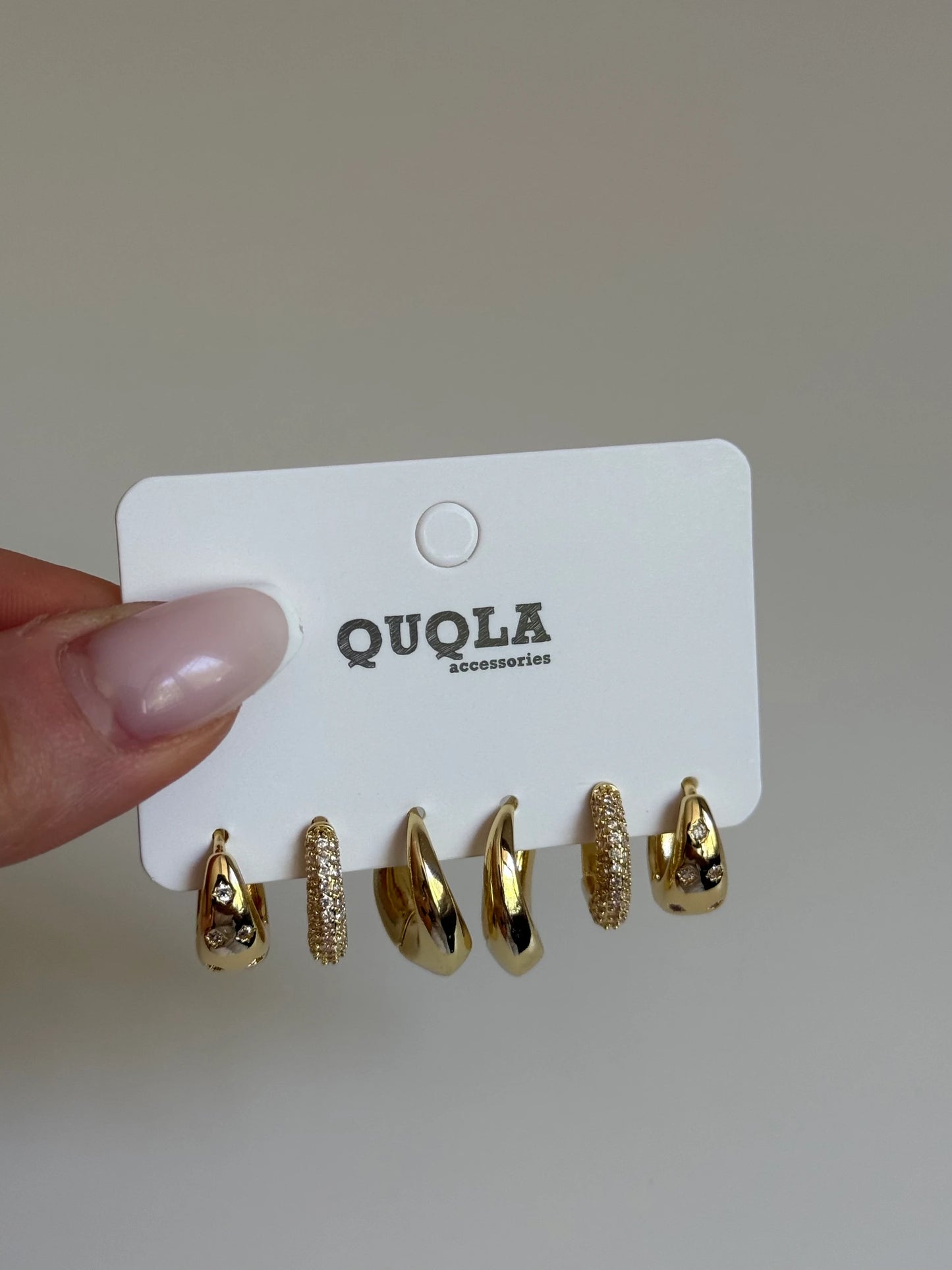 Gold Rengi Halka Model Set Küpe