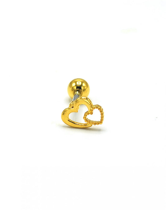 Gold Rengi Kalp Piercing