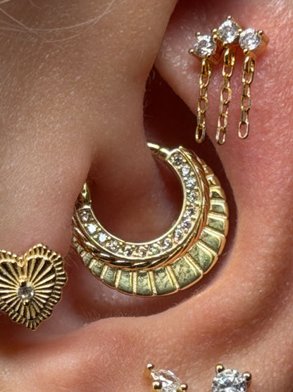 Gold Rengi 925 Ayar Gümüş Daith Piercing