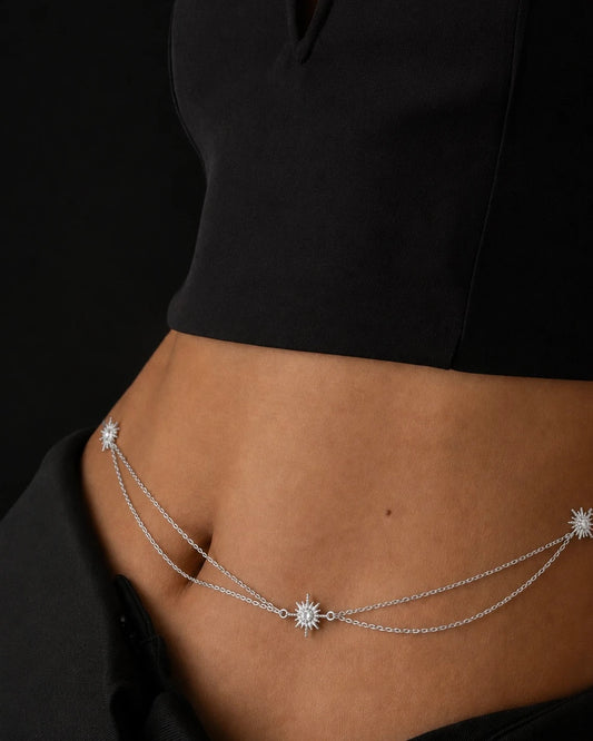 Gümüş Rengi Kutup Yıldızı Model Bel Zİnciri