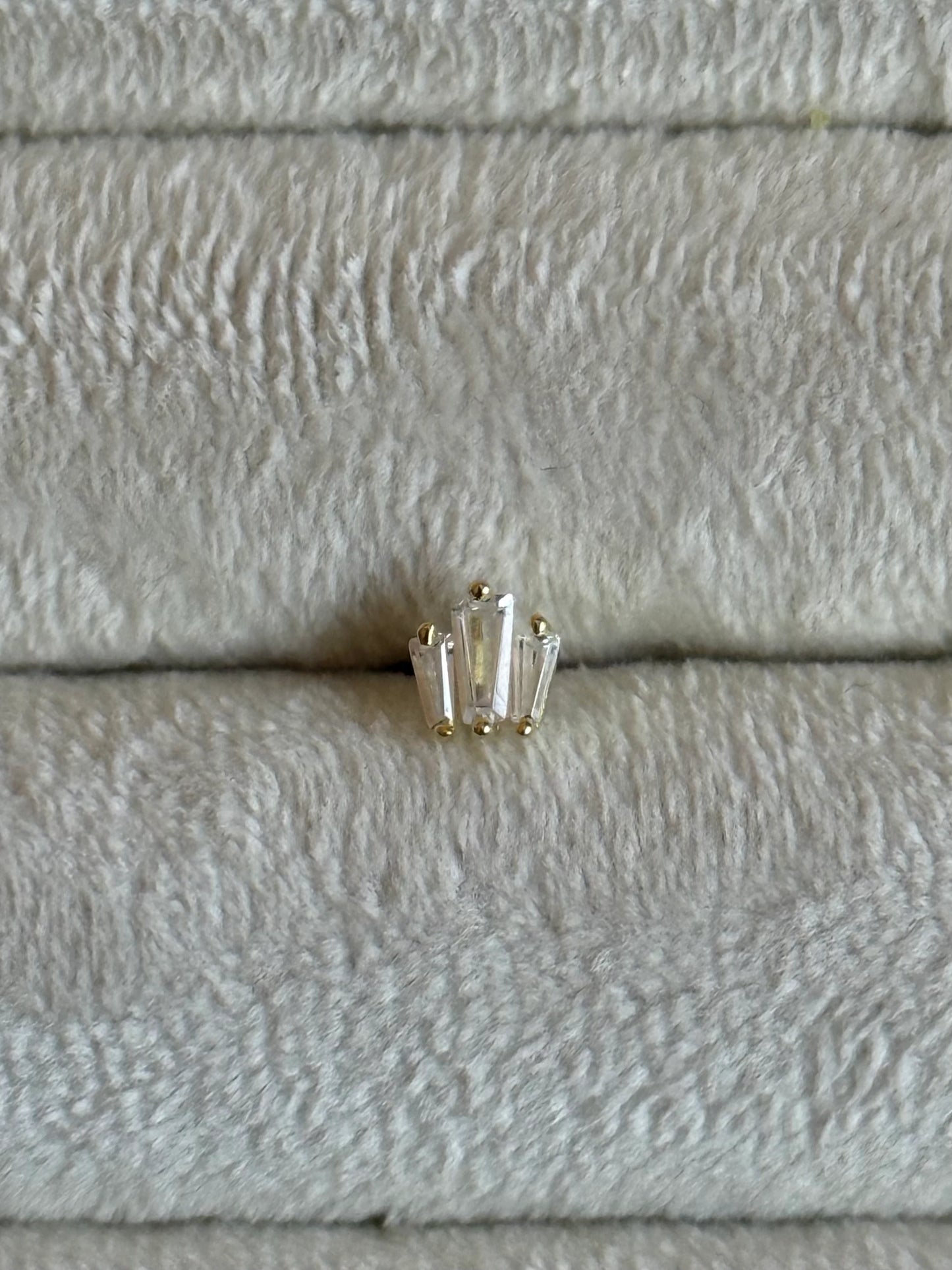 Gold Rengi 925 Ayar Gümüş Piercing