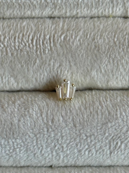 Gold Rengi 925 Ayar Gümüş Piercing