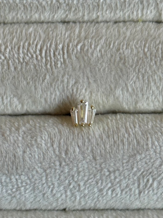 Gold Rengi 925 Ayar Gümüş Piercing
