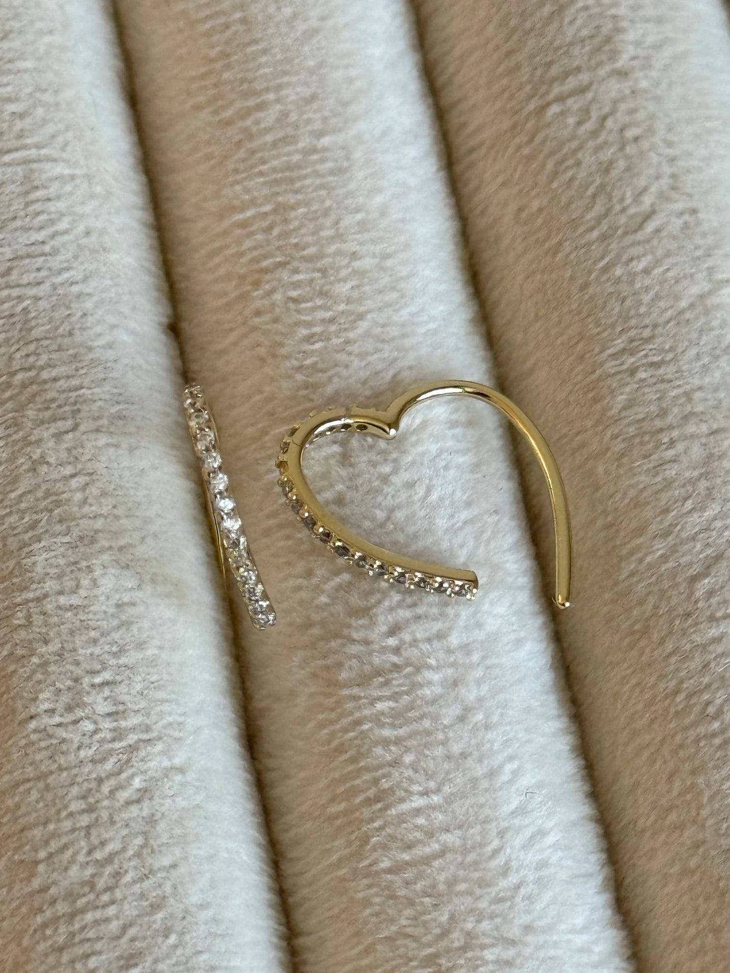 Gold Rengi Kalp Model Xupıng Kadın Küpe