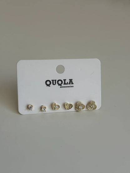 Gold Rengi Set Küpe