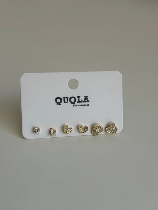 Gold Rengi Set Küpe