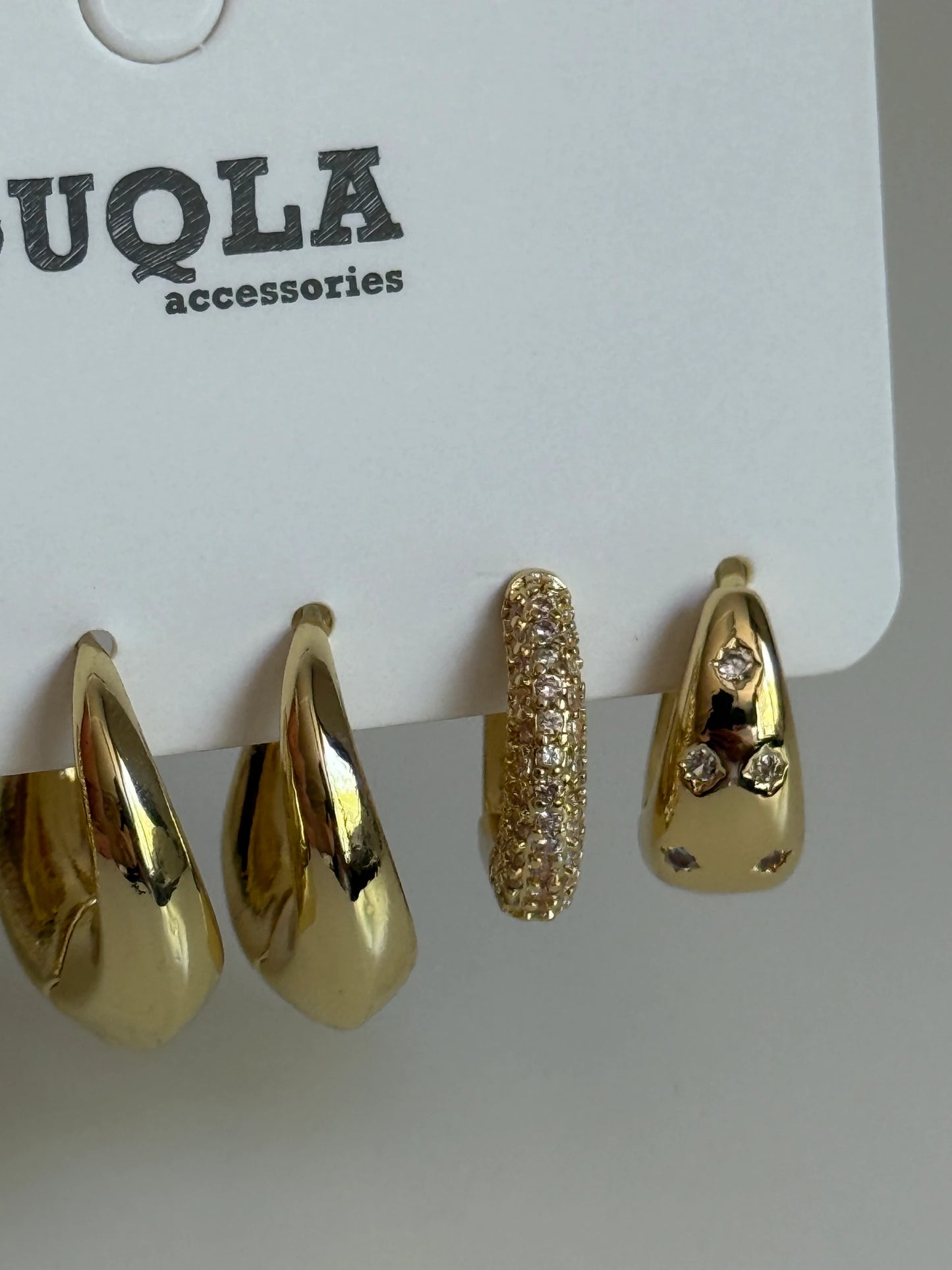 Gold Rengi Halka Model Set Küpe