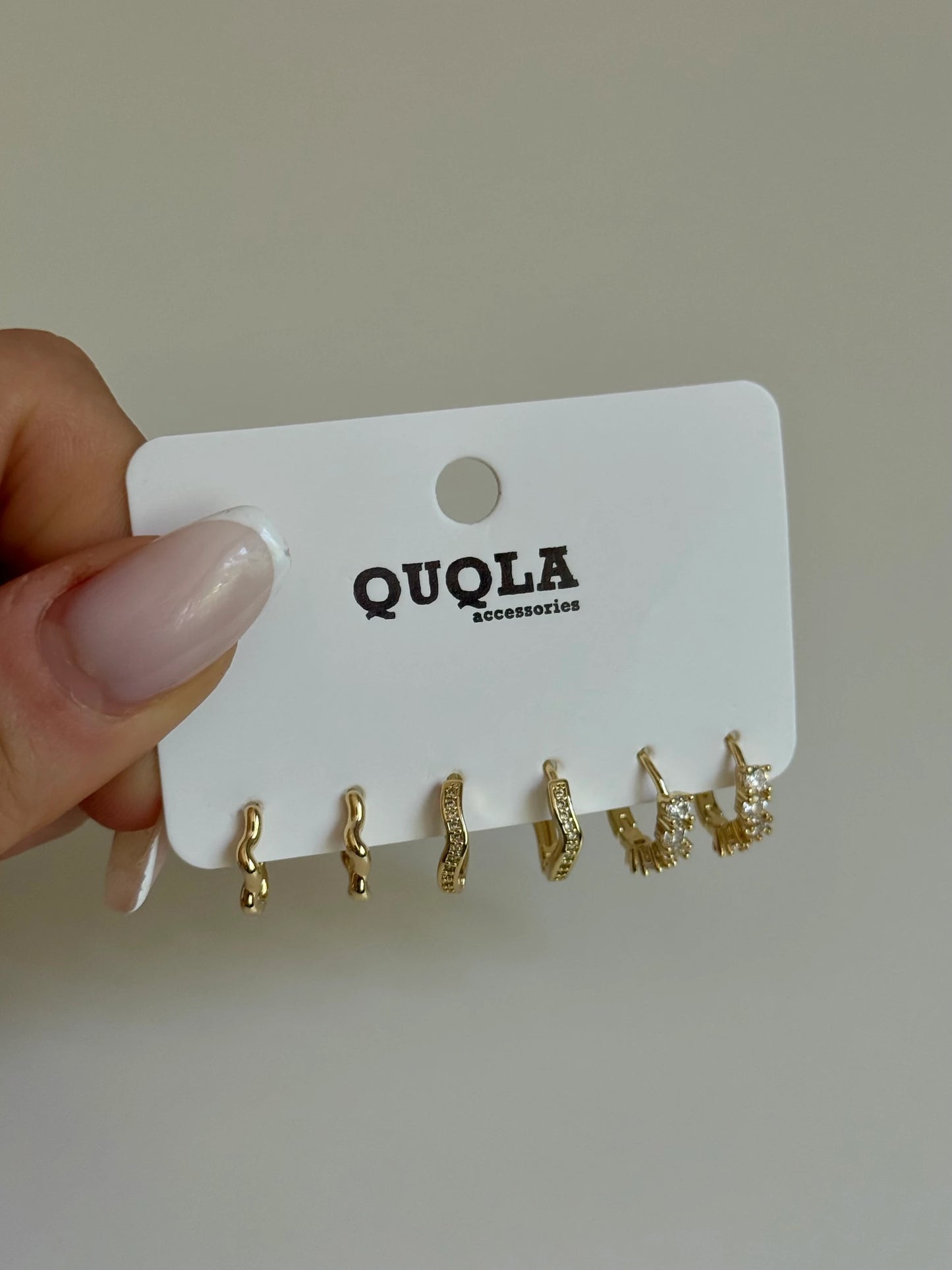 Gold Rengi Halka Model Set Küpe