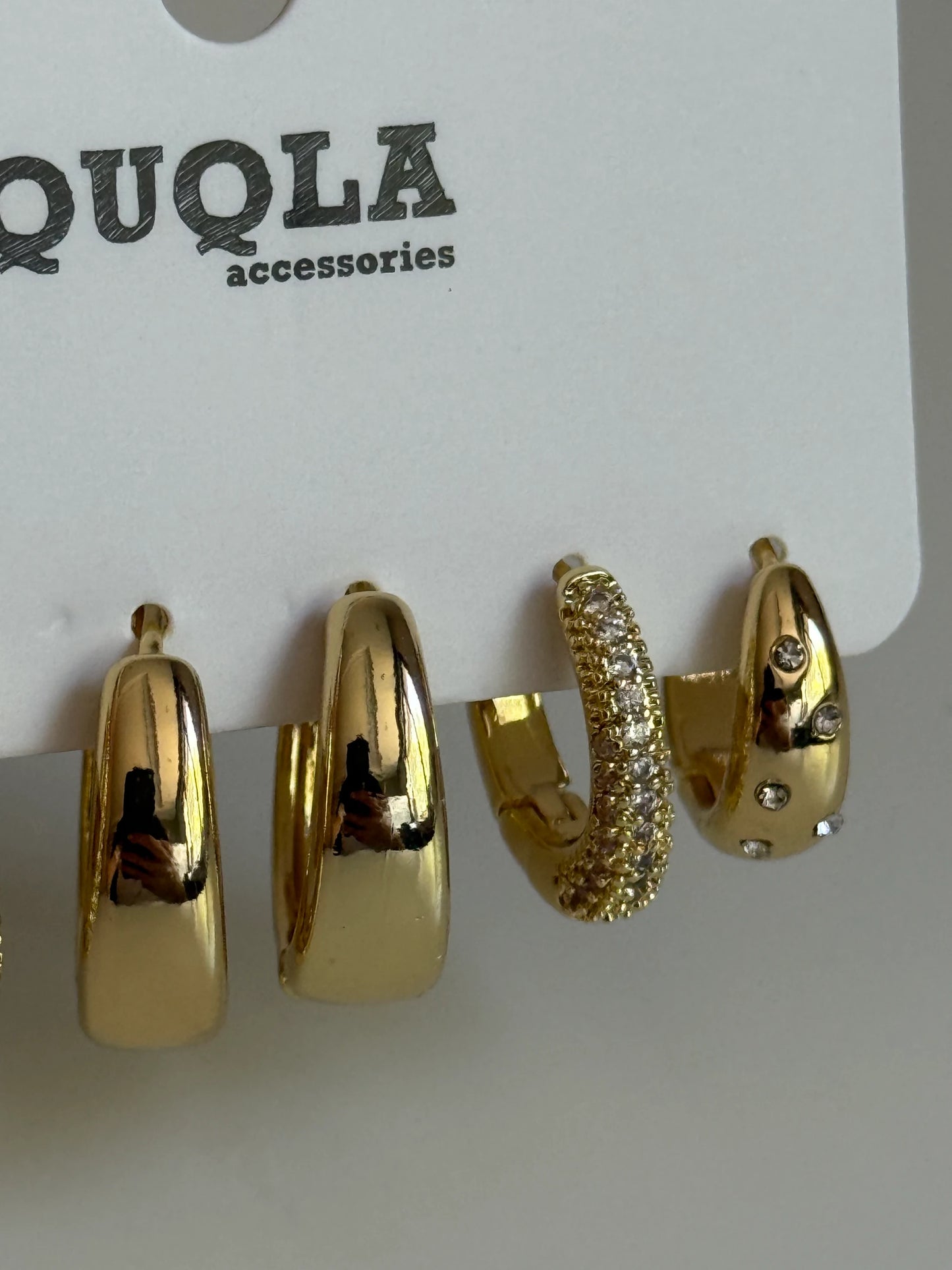 Gold Rengi Halka Model Set Küpe