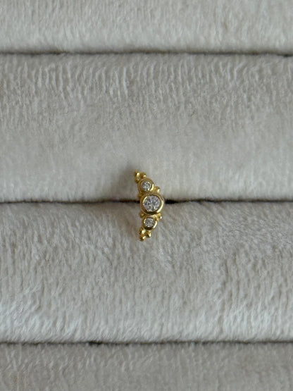 Gold Rengi 925 Ayar Gümüş Piercing