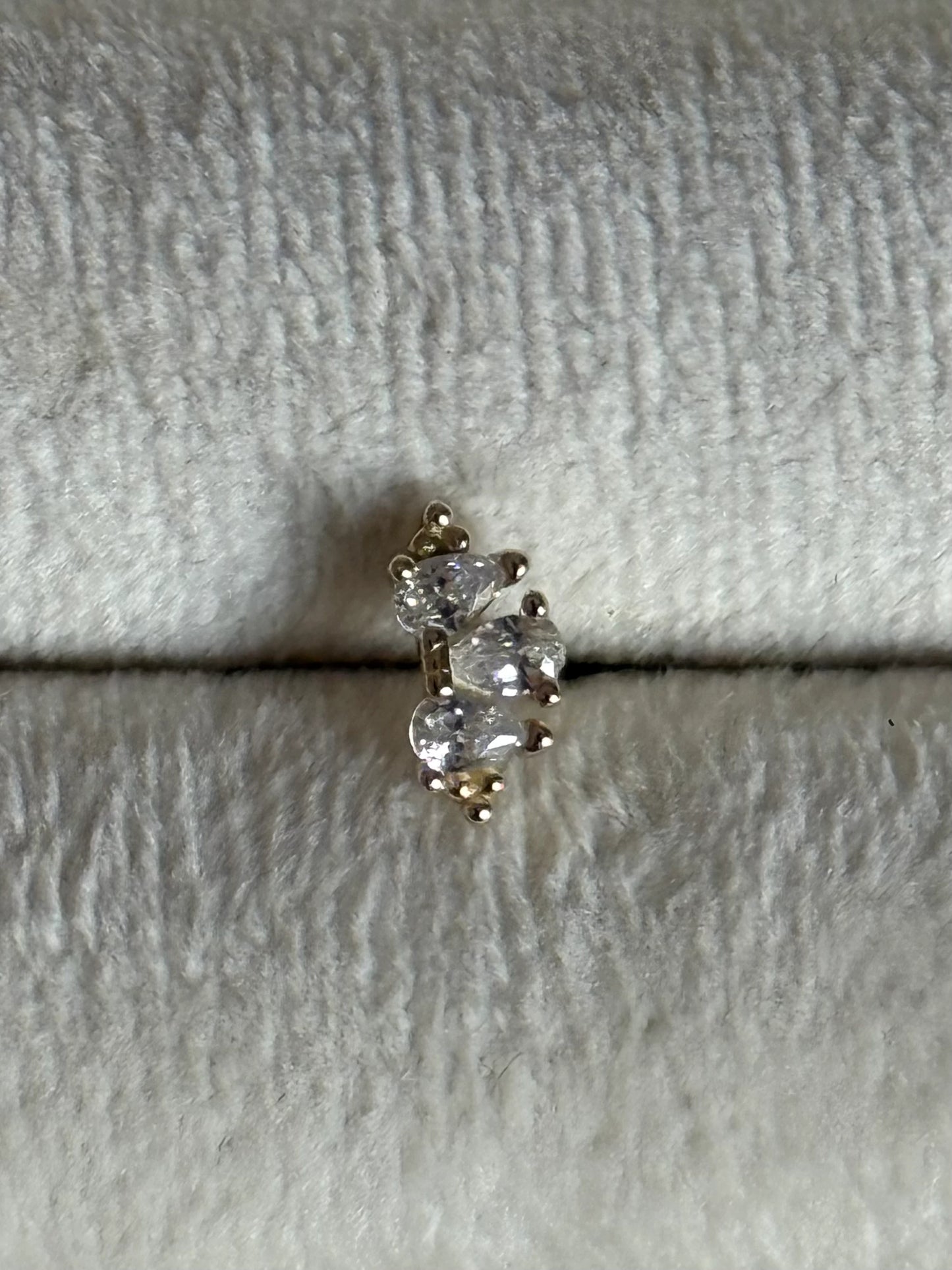 Gold Rengi 925 Ayar Gümüş Piercing