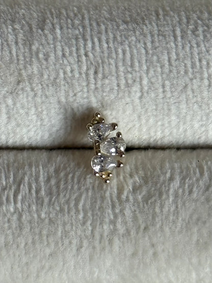 Gold Rengi 925 Ayar Gümüş Piercing